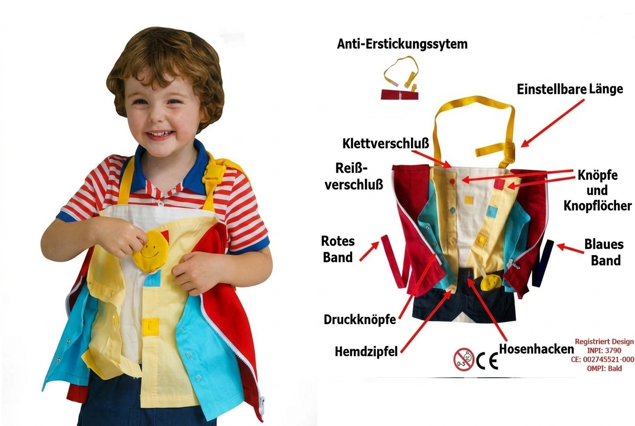 Stressfrei an- und ausziehen lernen. Unisex.